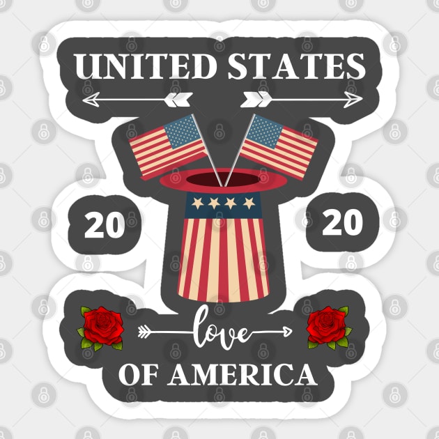 UNITED STATES OF AMERICA Sticker by Grishman4u